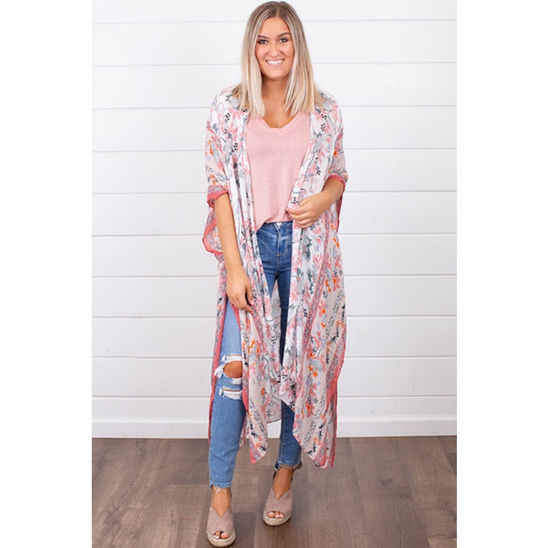 Nwt Lovestitch Just Peachy Kimono O/S